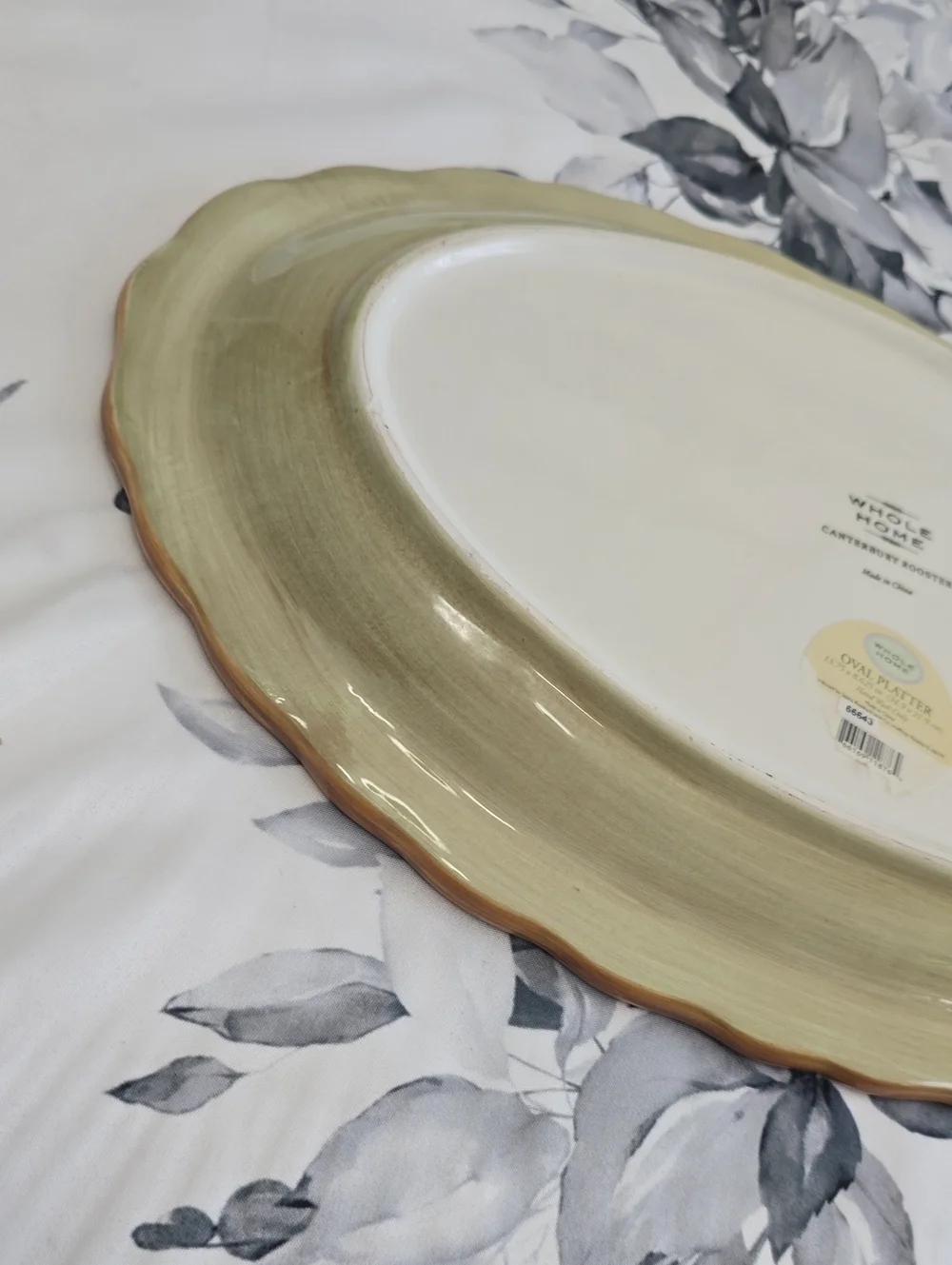 Whole Home Canterbury Rooster Oval Platter Ceramic 13.75